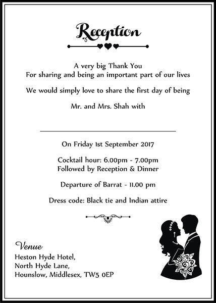 Interfaith wedding invitation wording 12A - Parekh Cards